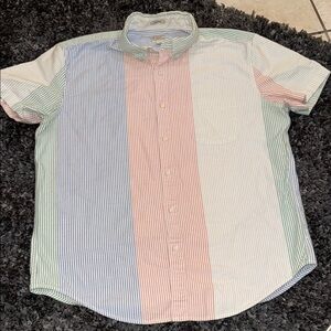 J. Crew Blue and Green Casual Button Down Shirt